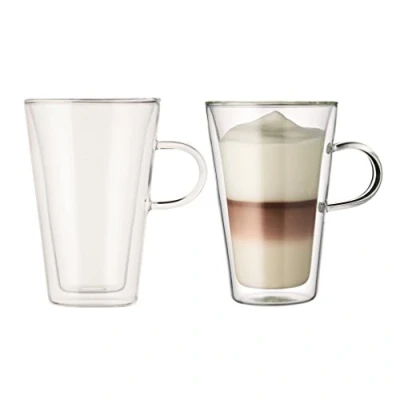 Image of Bodum Canteen Double Wall Glass Set, Mouth Blown Borosilicate 0.2 L, Pack of 2
