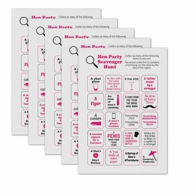 Image of SMILE GIFTS UK Hen Party Scavenger Hunt Game Set of 24 Cards: Fun Night Game, Entertainment