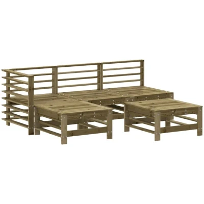 Image of vidaXL 5 Piece Garden Lounge Set Impregnated Wood Pine