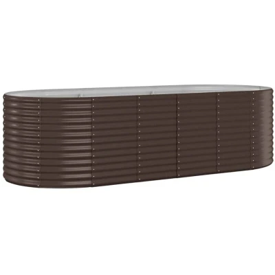 Image of vidaXL Garden Raised Bed Powder coated Steel 249x100x68 cm Brown
