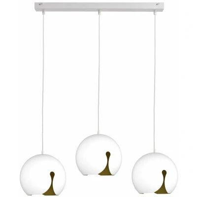 Image of Malaga Bar Pendant Ceiling Light White, 62cm, 3x E27