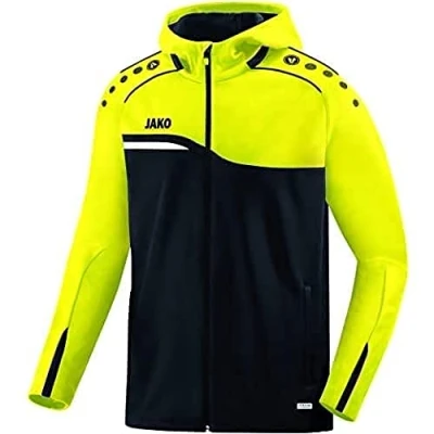 Image of JAKO Competition 2.0 Men&#039;s Hooded Jacket, mens, 6818, black/neon yellow, 128