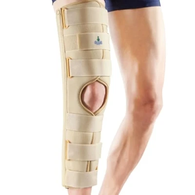 Image of OPPO knee Immobiliser with stays &amp; adjustable straps to support stabilise joint following injury, fracture surgery (XLarge, 20&quot;/ 51cms Length)