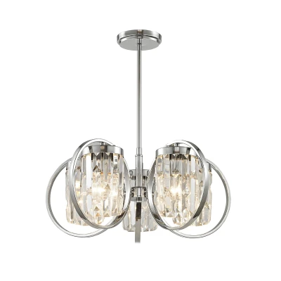 Image of Talin 5 Light Semi Flush Chrome Ceiling Fitting