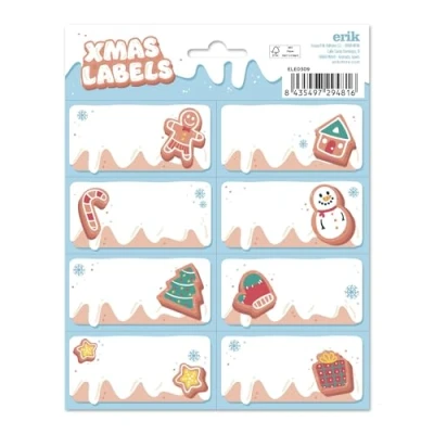 Image of Grupo Erik Ginger Christmas Labels Sticky Food Stickers Self Adhesive Gift Tag School