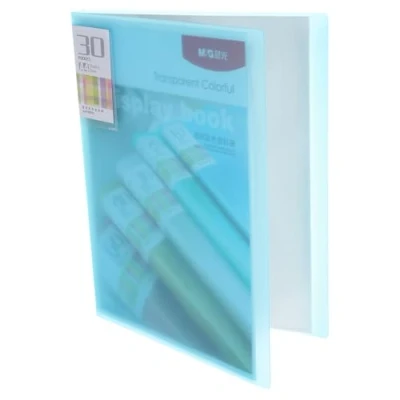 Image of M&amp;G 30 Pocket Binder with PP Plastic Sleeves A4(Multi Color Blue), Art Portfolio Folder Clear Sheet Protectors, Display 60 Pages for Organizing Documents, 310x235x19mm