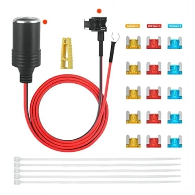 Image of Jtron Car Cigarette Lighter socket adapter cable Extension fuse tap holder Lead+ 5a/10a/15a full kit(Mini)