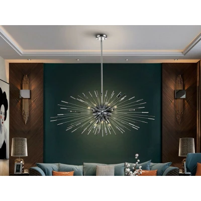 Image of Evasian Dimmable Pendant Light Spherical, Chrome, Remote Control, 9x G9