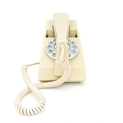Image of GPO Trim Phone, Push Button Retro Landline Corded Telephone, Authentic Bell Ring for Home, Hotels (Ivory)