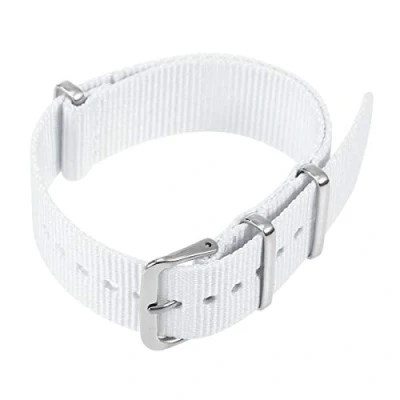 Image of UKCOCO Nylon Watch Strap Replacement, Universal Woven Watchband Strap, 20mm Quick Release Straps with Adjustable Buckle(White)