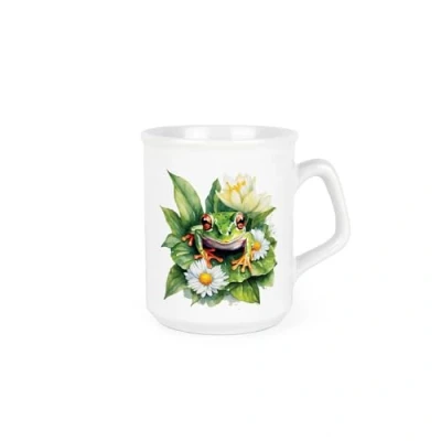 Image of Floral Frog Mug Exotic Animals &amp; Flowers Nature Gifts Creatures Great Small Jungle Wildlife Themed Present Tea Coffee Hot Drinks Ceramic Cup