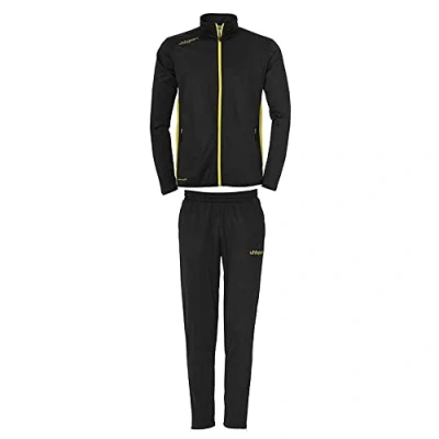 Image of Uhlsport Kids Essential Classic Track Suit Black/Lemon Yellow, Size 116