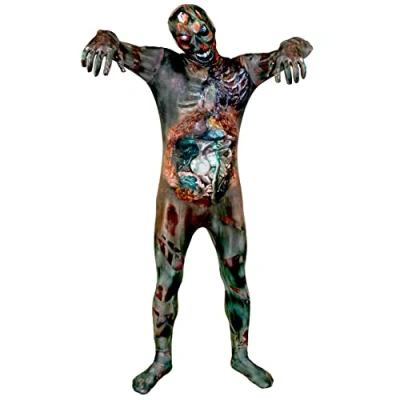 Image of I LOVE FANCY DRESS LTD Adults Unisex Halloween Zombie Skin Suit. Print on the Front and Back