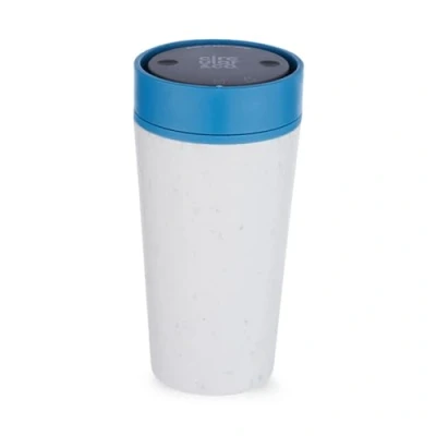 Image of Circular &amp; Co Insulated Reusable Coffee Cup 12oz/340ml Medium Travel Mug 100% Leakproof Lockable Push Top, One Hand Open, 360 Drinking Tumbler Recyclable BPA Free, Dishwasher Safe