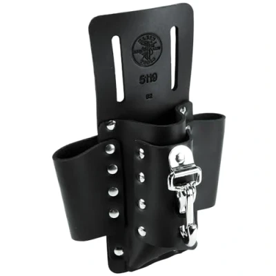 Image of Klein Tools 5119 Tool Pouch, Multi Holder with 4 Pockets and Knife is Great for Electrician Gifts
