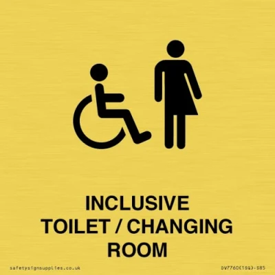 Image of INCLUSIVE TOILET/CHANGING ROOM Sign 85x85mm S85