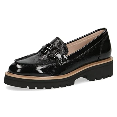 Image of CAPRICE Women&#039;s 9 24706 28 Loafer Flat, Black Naplak, 6.5 UK
