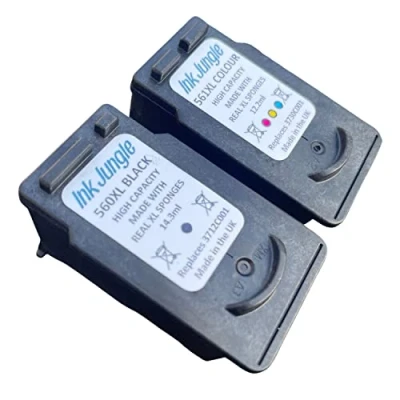 Image of Ink Jungle PG560XL Black &amp; CL561XL Colour Refilled Cartridge For Canon PIXMA TS5350a Inkjet Printer Replaces PG560 CL561