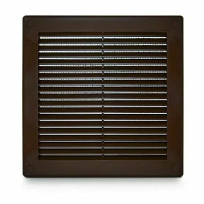Image of Brown Air Vent Grille 250mm x with Fly Screen/Anti Insect Mesh 10 inch Ventilation Cover.