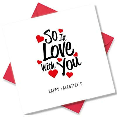 Image of Punkcards Valentines Card ‘So in Love with You’ Husband Romantic Cards Wife for Him Her