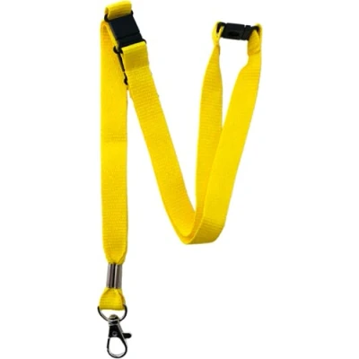 Image of PAC Supplies Global 15mm Colourful Neck Lanyard With 3 Point (Triple) Safety Breakaway (Yellow, 1 Lanyard)