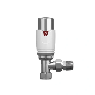 Image of Plumb Bliss Modern Thermostatic TRV Valve (15mm x 1/2&quot;) Angled (1)