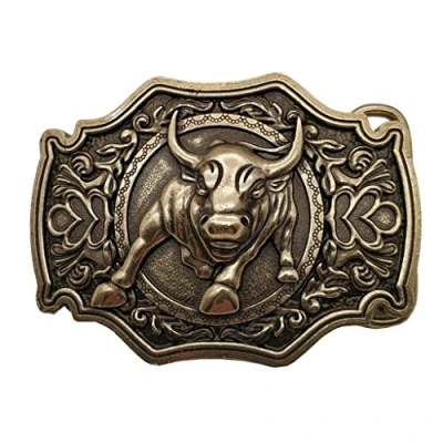 Image of Xwest YONE 3D Bull Bronze Belt Buckle Western Metal Cowboy
