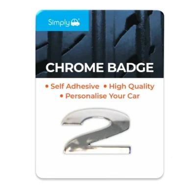 Image of 81x &#039;2&#039; Simply Chrome Badge CB28