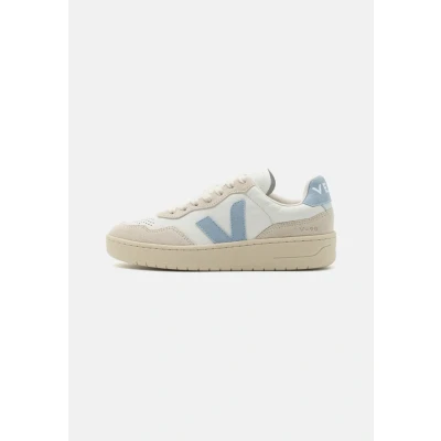 Image of Veja V 90 Extra Steel WoMens White/Blue Trainers Leather Size UK 7