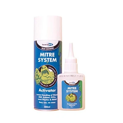 Image of 4x Bond It Mitre Bonding System Kit Activator 200ml &amp; Superglue 50g Joint Wood Glue