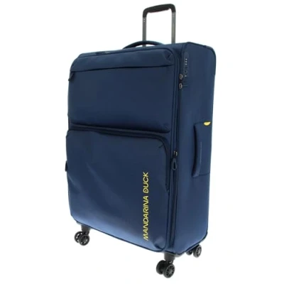 Image of Mandarina Duck Zephyr Trolley Large EXP, Dress Blue, Grande espandibile in Tessuto morbido ad effetto 3D