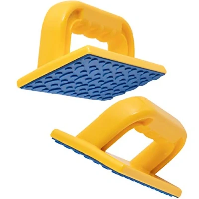 Image of Fulton Gator Grip Safety Push Block 2 Pack with Blue Rubber Podular Pattern for Superior Gripping Power Ideal Use On Router Tables, Jointers, Shapers and Band Saws