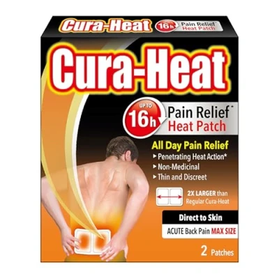 Image of Cura Heat Back Pain MAX size Direct to Skin, Pack of 2