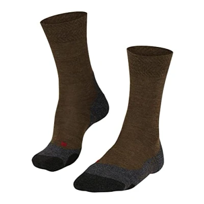 Image of FALKE Men&#039;s TK2 Explore Melange M SO Wool Thick Anti Blister 1 Pair Hiking Socks, Brown (Mocca 5990), 8 9