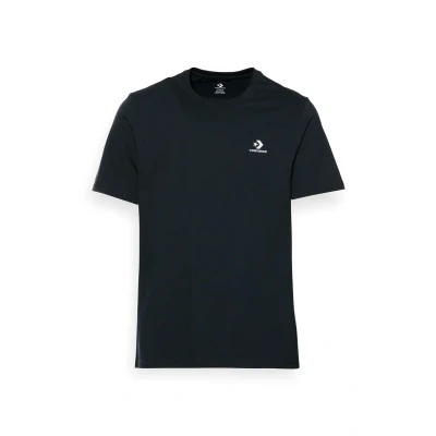 Image of Converse Embroidered STAR Chevron TEE Unisex Basic Tshirt, Size: XXS, Black
