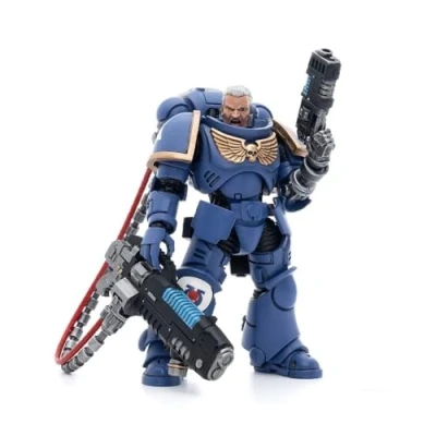 Image of Bloomage Joytoy Tech WH 40K Ultramarines Hellblasters Sgt Ulaxes 1/18 Af