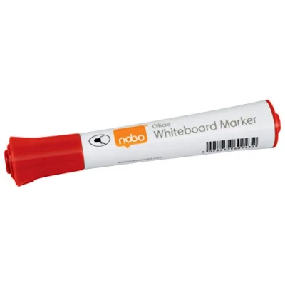Image of Nobo Glide Drywipe Whiteboard Pens, 2 mm Bullet Tip, Pack of 10, 1915266, Coloured