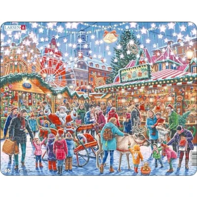 Image of Larsen EA3 Christmas Market Puzzle I Jigsaw with 140 Pieces Classic Puzzles for the Season Ages 6 and Up