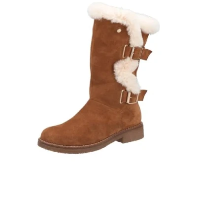 Image of Hush Puppies Women&#039;s Megan Wide Mid Calf Boot, Tan, 5 UK