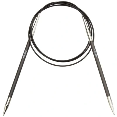 Image of KnitPro KP41210 100 cm x 4.5 mm Karbonz Fixed Circular Needles, Black and Silver