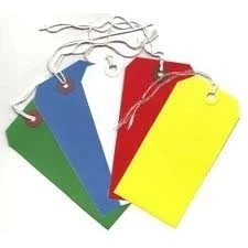 Image of 250 Large Reinforced Green Strung Tags Luggage Labels 120 x 60mm
