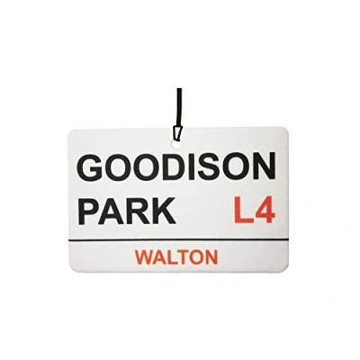 Image of Everton/Goodison Park Street Sign Car Air Freshener (Fun Birthday/Xmas Christmas Stocking Filler/Secret Santa/Novelty Scented Gift)