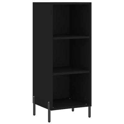 Image of vidaXL Black Sideboard Engineered Wood Cabinet for Lounge, Living Room, Bedroom Featuring Timeless Design, Ample Storage and Display Area
