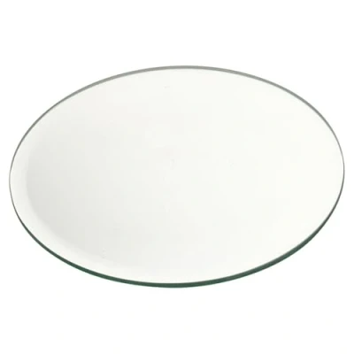 Image of Round or Square Mirror Plate Bevelled Edge Wedding Centrepiece, Candle Tray (4, 40 CM Round)