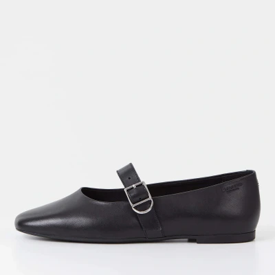 Image of Vagabond Jolin Ankle strap ballet pumps, Women&#039;s, Size: 6, Black Leather