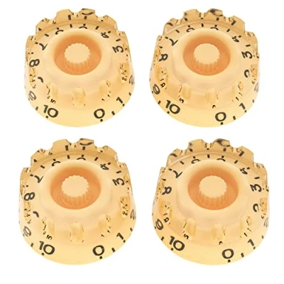 Image of Musiclily Pro Metric Coarse knurled 18 Splines Speed Knobs for Epiphone Les Paul SG Electric Guitar, Cream(Set of 4)