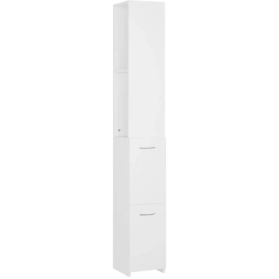 Image of vidaXL Bathroom Cabinet White 25x26.5x170 cm Engineered Wood