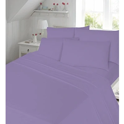 Image of LAWRANCE CAPRINO® 100% Cotton Soft Brushed Flannelette Fitted Sheet,Pillow Single Double King (Single, Lilac)