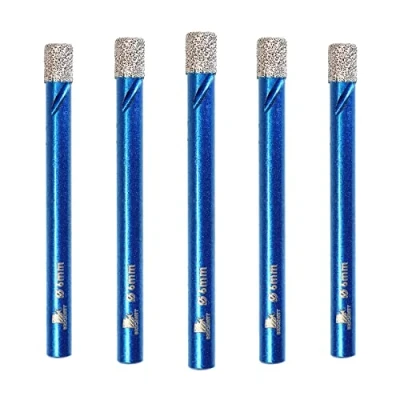 Image of BRSCHNITT 5pcs/pack Diamond Drill Bit Set, 6mm, Hex Shank, High Performance, for Porcelain Tile Ceramic Stone Granite Marble