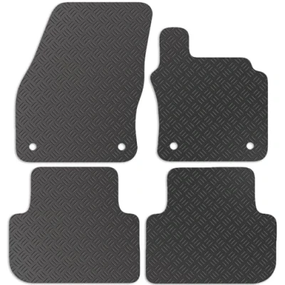 Image of Carsio Rubber Car Mats For VW Tiguan 2016+ Onwards Tailored Fit Floor Mat Set Complete Accessory Black Custom Fitted All Weather &amp; Heavy Duty, Anti Slip Backing with Clips
